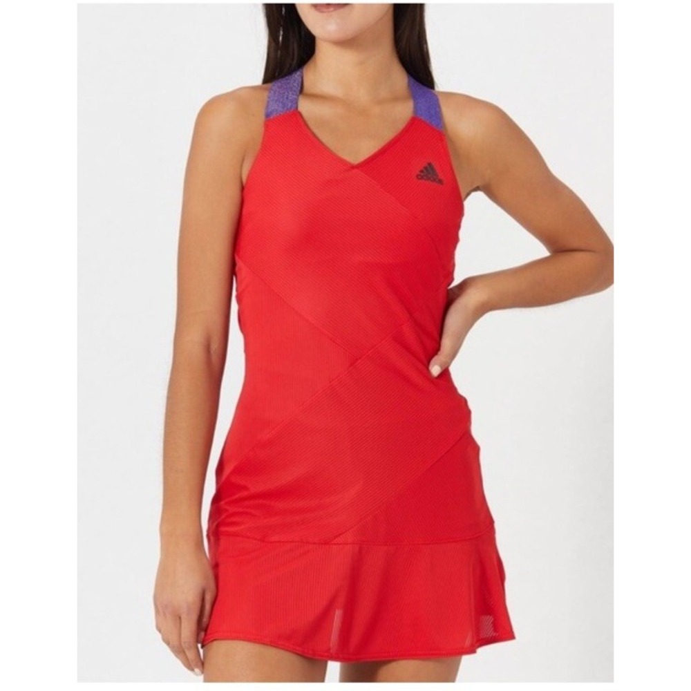 Adidas Primeblue Y Back Tennis Dress Athletic Red Purple Slim Fit Size L